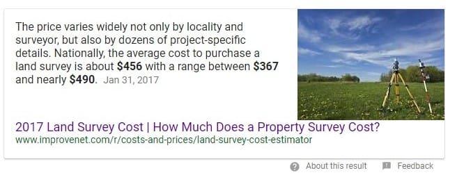 boundary survey cost should not be less than $500